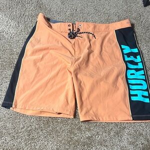 Hurley Men's Orange and Black Board Shorts